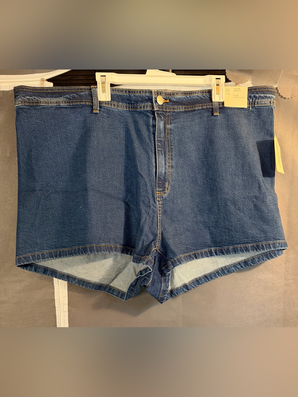 Universal Thread Dark Blue High-Rise Sailor Jean Shorts Size 24